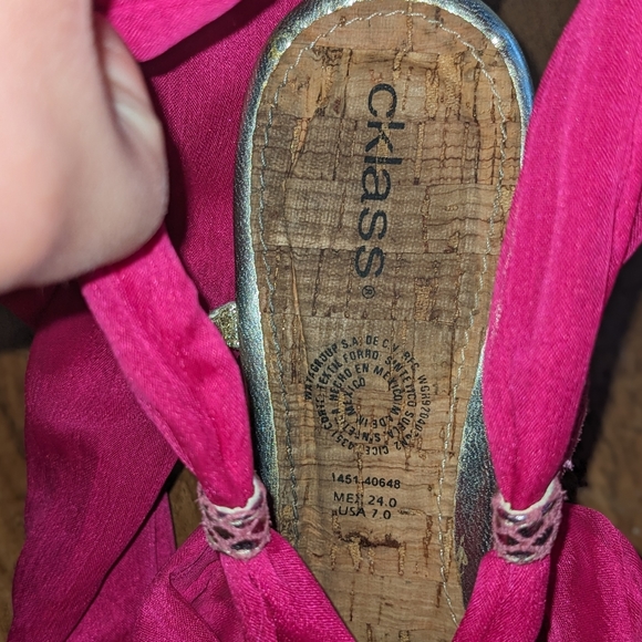 Hot Pink Cork Platform Heels Stiletto Wrapped Sandal - Picture 6 of 6